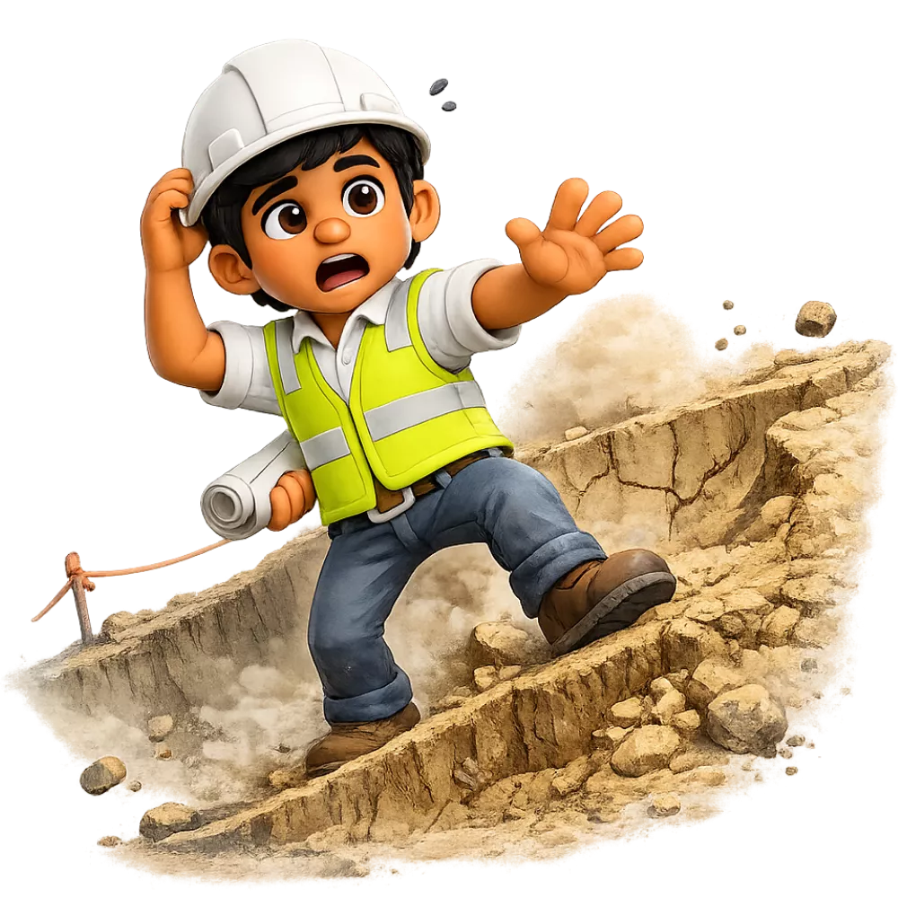 Site engineer problem illustration showing execution failure